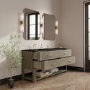 James Martin Lucian 72" Double Bathroom Vanity, Pebble Oak