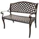 Outdoor Aluminum Modern 40-in Bronze Patio Bench Loveseat