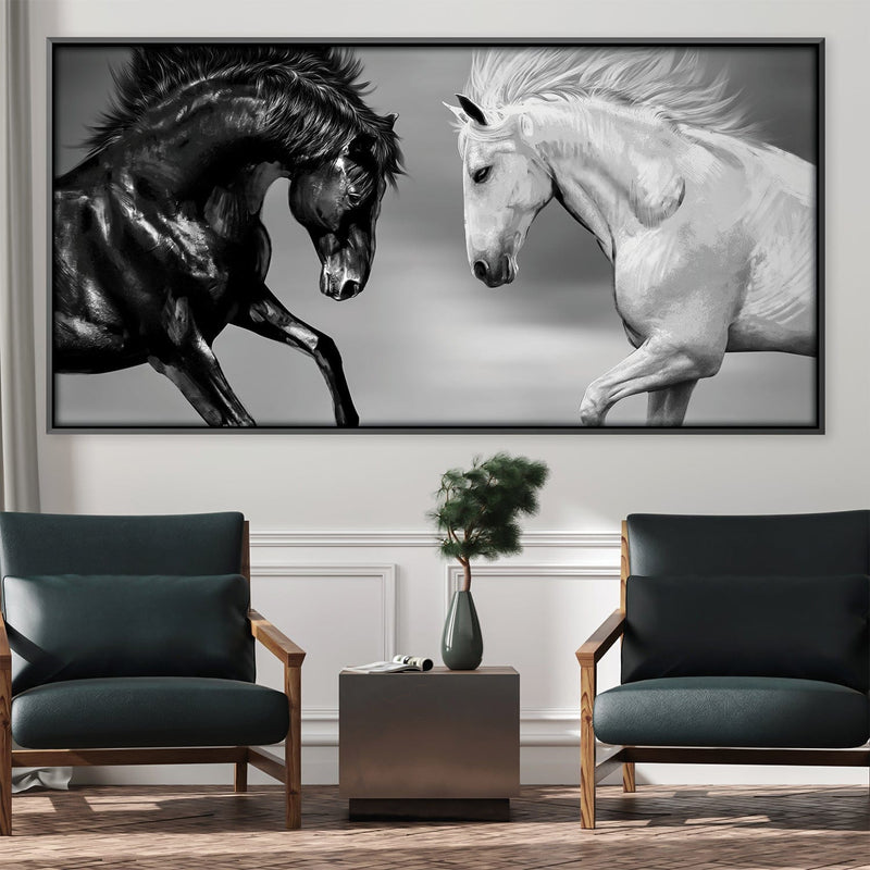 Ebony and Ivory Stallions Canvas