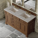 James Martin Brookfield 60" Double Bathroom Vanity, Honey Oak