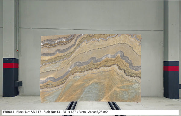 Ebruli Marble Slab, Polished 3 cm