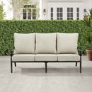 Black Aluminum Deep Seating Sofa with Cushions