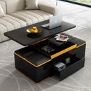 Lift Top Coffee Table With 4 Storage Stools by HouseOfZazla