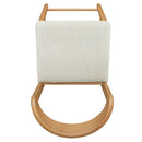 Solid Rubber Wood Counter Stools (Natural Oak + Beige) Set of 2 by HouseOfZazla