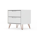 Rockefeller - Nightstand With 2 Drawers - White by HouseOfZazla