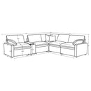Hollander - 6 Piece Modular Power Reclining Sectional - Dark Gray by HouseOfZazla
