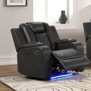 Benz - Power Recliner Set With LED Lighting And USB Charging by HouseOfZazla