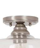 Catalina 13"W 1-Light Semi Flush Mount Vintage Light Fixture Brushed Nickel Finish with Glass Shade by LampsUSA