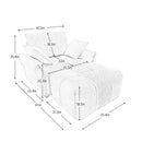 Ergonomic Single Seater Sofa With Ottoman, High Resilience Support Cushions by HouseOfZazla