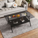Rectangle Coffee Table With Tempered Glass Top And Shelf, Modern Table For Living Room by Unique Piece Furniture