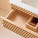 Pre-Assembled 36" Wall Mounted Floating Single Vanity Cabinet with Ceramic Top by HouseOfZazla
