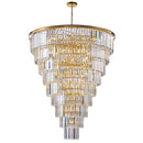 48-Inch Gold Tiered Crystal Tube Chandelier by HouseOfZazla