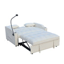 Modern Loveseat Futon Sofa With Pullout Bed, Adjustable Reclining Backrest, Toss Pillows by HouseOfZazla