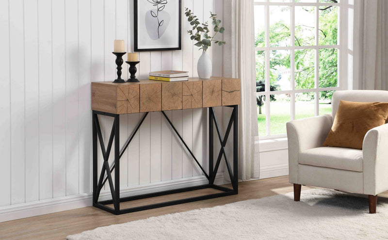 43.31" Luxury Wood Sofa Table, Industrial Console Table for Entryway, Hallway Tables with Two Drawers for Living Room