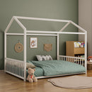 Montessori Style Floor House Shaped Bed With Safety Guardrails by HouseOfZazla