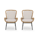 Outdoor Wicker Club Chair With Cushions (Set of 2)