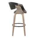 Symphony - Mid-Century Modern Fixed Height Barstool With Swivel With Round Footrest (Set of 2) by HouseOfZazla