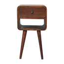 Mini Chestnut Curve Lower Bedside Nifhtstand by Unique Piece Furniture