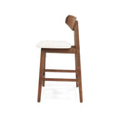 Mid Century Modern Counter Stool With V Shape Frame And Upholstered Seating