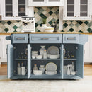K&K 54inch Large Kitchen Island with Rubber Wood Drop Leaf by HouseOfZazla