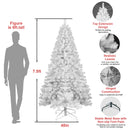 7ft White Christmas Tree with Memory Wire and 1064 Tips