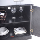 Sideboard Cabinet With Mirrored Doors, Adjustable Shelf, Metal Handles by HouseOfZazla