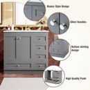 Shaker Free Standing Bathroom Vanity Cabinet & Sink, Soft Close Drawers, Soft Close Doors by HouseOfZazla