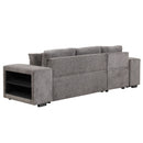Modern L-Shape 3 Seat Reversible Sectional Couch, Pull Out Sleeper Sofa With Storage Chaise And 2 Stools For Living Room Furniture Set by HouseOfZazla