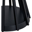 47.24 Inch Saving Place Table,Wooden Dining Table for 4 Persons,Modern Design Round Kitchen Table with Sturdy Pedestal for Living Room,Apartment,Restaurant,Black