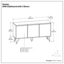 Hunter - 3 Door Sideboard Buffet With Hairpin Legs - Natural by HouseOfZazla