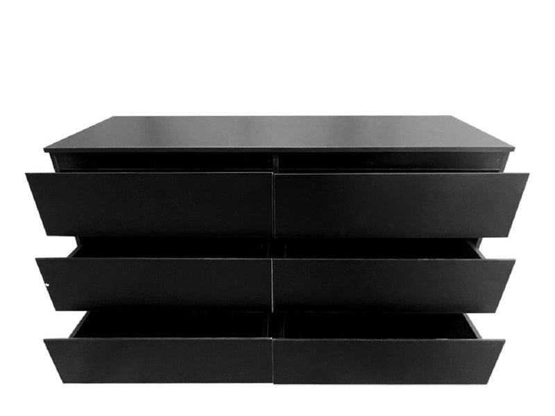 6 Drawer Double Dresser for Bedroom Living Room Hallway,Black