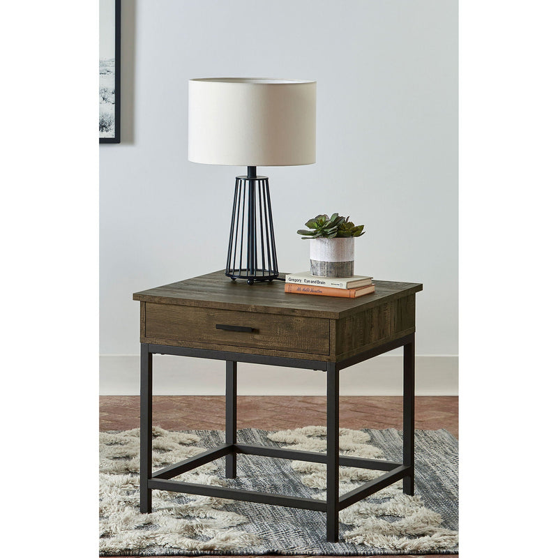 Square End Table With 1 Drawer - Brown, photo 5 of 5