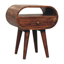 Circular Bedside Table With Open Slot - Caramel by Unique Piece Furniture