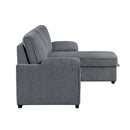Rebecca - Sofa With Pull Out Bed, Storage Chaise, USB And Cup Holders - Dark Gray by HouseOfZazla