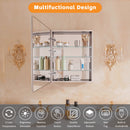 Bathroom LED Lighted Medicine Cabinet with Storage, 24" W x 30" H by HouseOfZazla