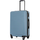 3 Piece Luggage Sets ABS Lightweight Suitcase with Two Hooks, Spinner Wheels, TSA Lock, (20/24/28) Blue