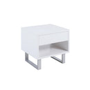 1 Drawer End Table With U-Shaped Legs - White by HouseOfZazla
