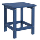 Adirondack Side Table, Square Patio End Table, Weather Resistant 15" Outdoor HDPE Table for Porch, Pool, Balcony, Blue