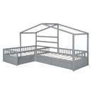 L Shape Platform Bed With 3 Storage Drawers by HouseOfZazla