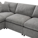 Modern Modular Cloud Sofa Bed, 6 Seat Sectional Couch Set With Ottoman, Free Combination, Convertible U Shaped Sleeper Sofa For Living Room by HouseOfZazla