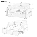Pull Out Sleep Sofa Bed Loveseats Sofa Couch With Adjsutable Backrest, Storage Pockets, 2 Soft Pillows, USB Ports For Living Room, Bedroom, Apartment, Office by HouseOfZazla