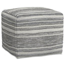 Carina - Square Woven Pouf - Black White by HouseOfZazla