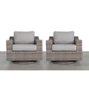 Swivel Patio Chair With Luxurious Cushions Perfect For Outdoor Relaxation (Set of 2) - Gray Mix