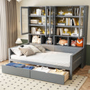 Daybed With Glass Door Storage Cabinets, Built In LED Lighting And Shelves by HouseOfZazla