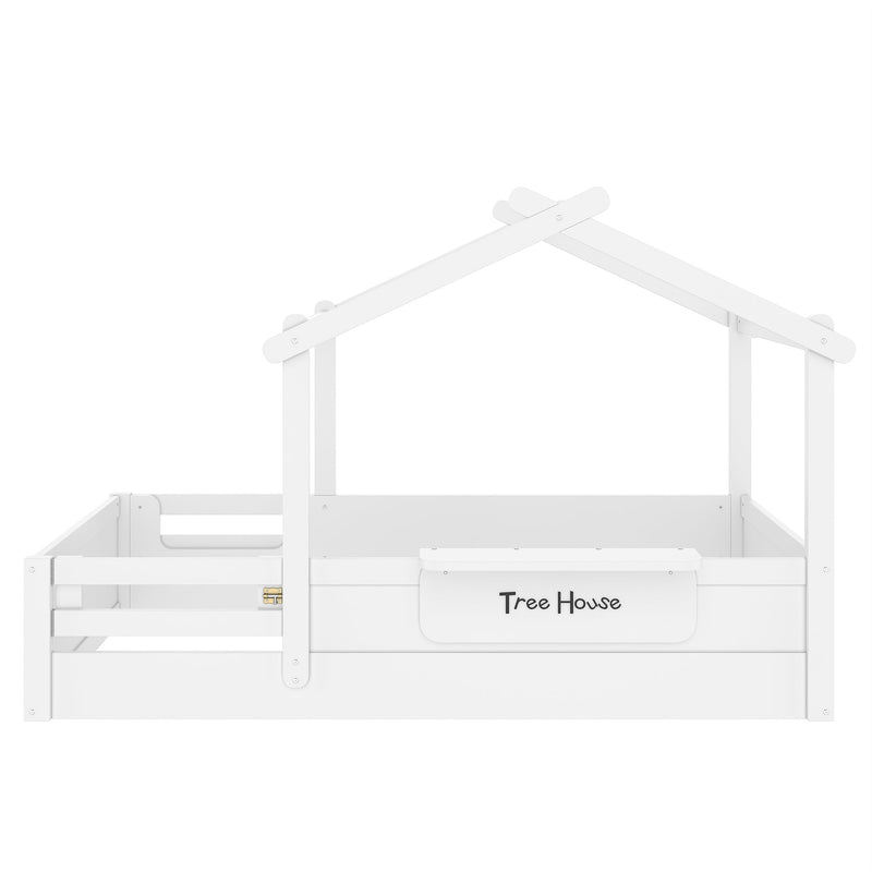 Twin Size Floor Bed with Guardrails and Roof, photo 8 of 10