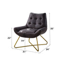Dhalsim - Accent Chair - Antique Ebony Top Grain Leather