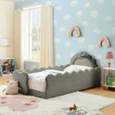 Cute Dinosaur Shaped Bed With Safety Guardrail, Toddler Frame by Unique Piece Furniture