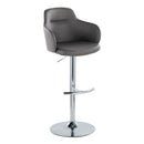Boyne - Contemporary Adjustable Barstool With Swivel & Rounded T Footrest (Set of 2) by HouseOfZazla