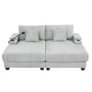 Modern Chaise Sofa With Adjustable Backrest, Cup Holders, Phone Holder & Storage Compartments by HouseOfZazla