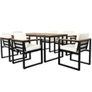 7 Pieces Outdoor Dining Set Patio Dining Table And Chair Set With And Removable Cushions For Patio by HouseOfZazla